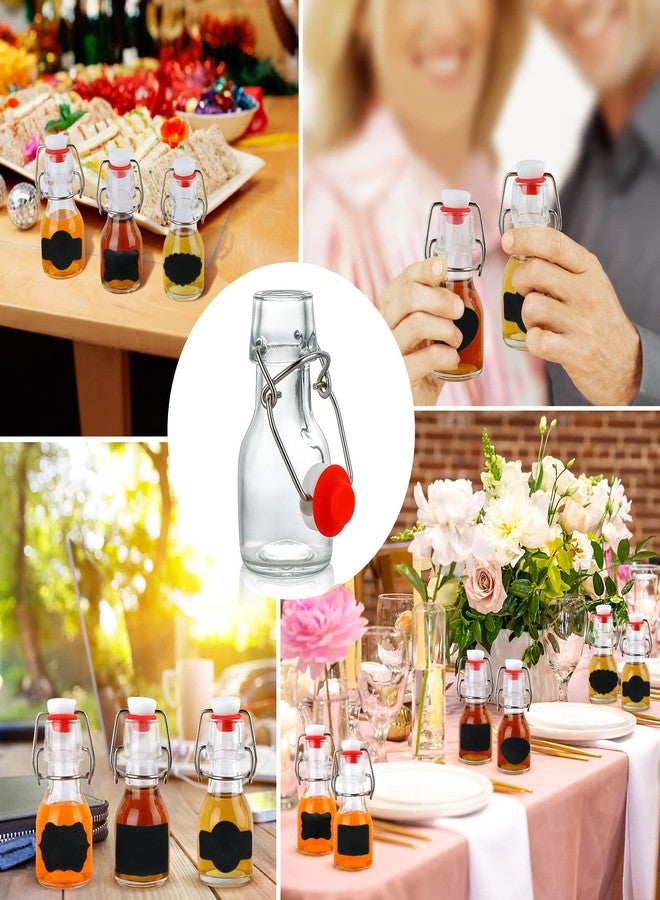 INFTYLE Swing Top Glass Bottles Set - 30 Mini Glass Bottles with Swing Top Lids for Homemade Drinks, Extracts, Candy, Crafts and Party Decor (30 Pcs-2oz) - Image 4
